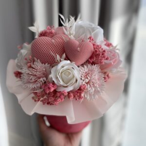 flowerbox duży 'świece & kwiaty mydlane premium’